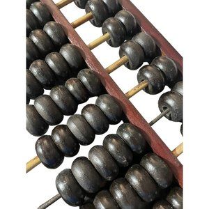Chinese Large Rods 15 Row 105 Black Wood Beads Vintage Calculator Slide
